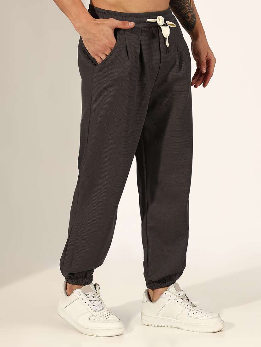 men solid mid rise relaxed fit jogger - 22244229 -  Standard Image - 2