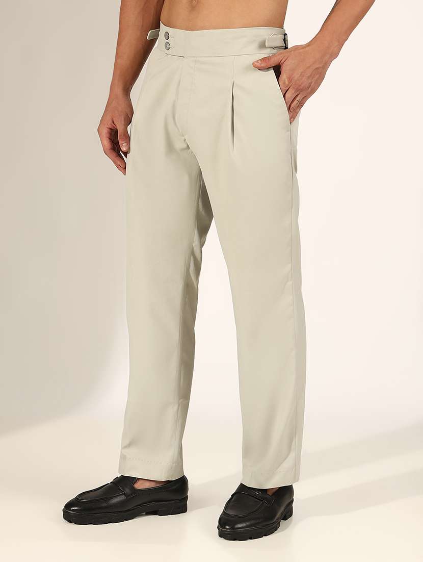 men solid mid rise straight chino trouser - 22244232 -  Standard Image - 2