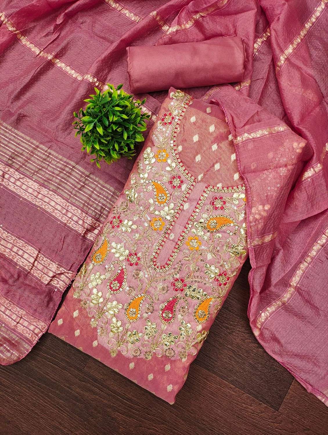 women self design embroidered unstitched suit set - 22244256 -  Standard Image - 2