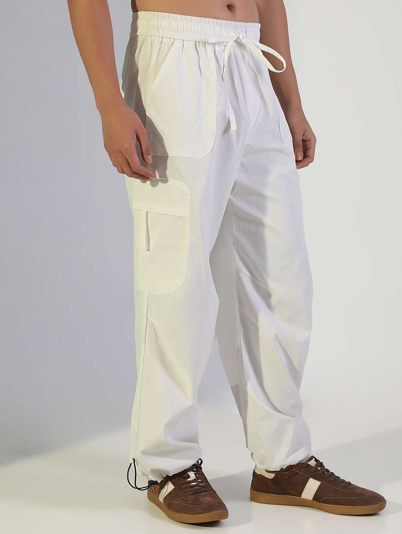 men solid mid rise relaxed fit parachute pants - 22244259 -  Standard Image - 2