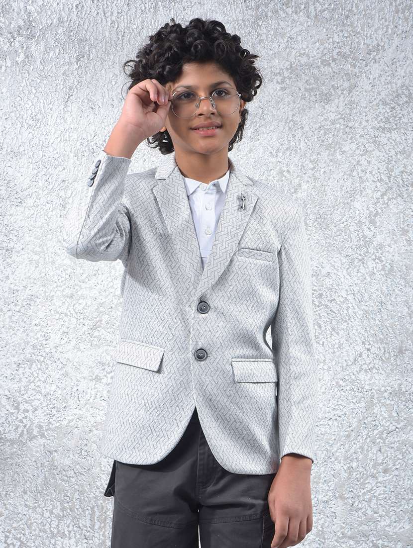 boys self designed long sleeve blazer