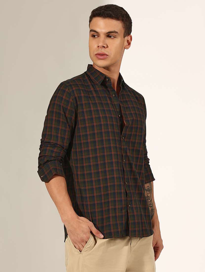 men checkered long sleeve regualr fit casual shirt - 22244272 -  Standard Image - 2