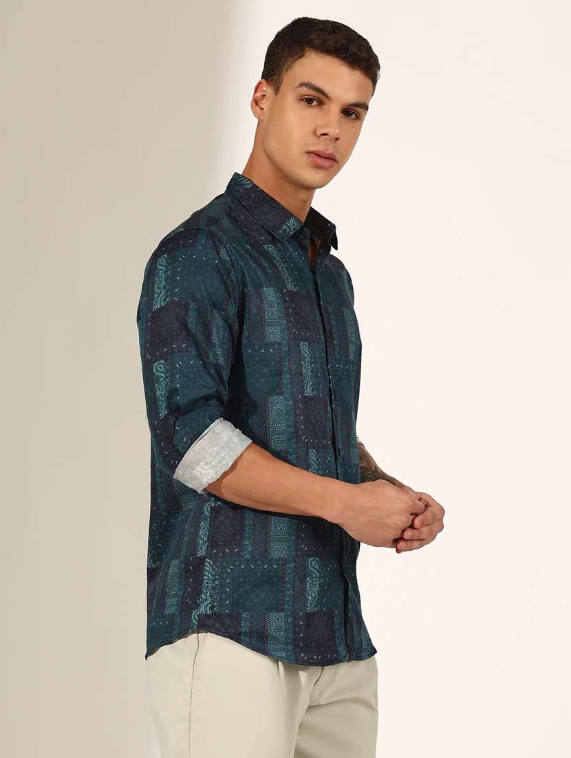 men printed long sleeve regualr fit casual shirt - 22244277 -  Standard Image - 2