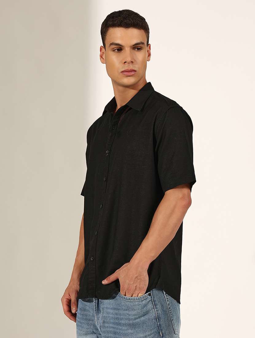 men solid short sleeve regular fit casual shirt - 22244282 -  Standard Image - 2