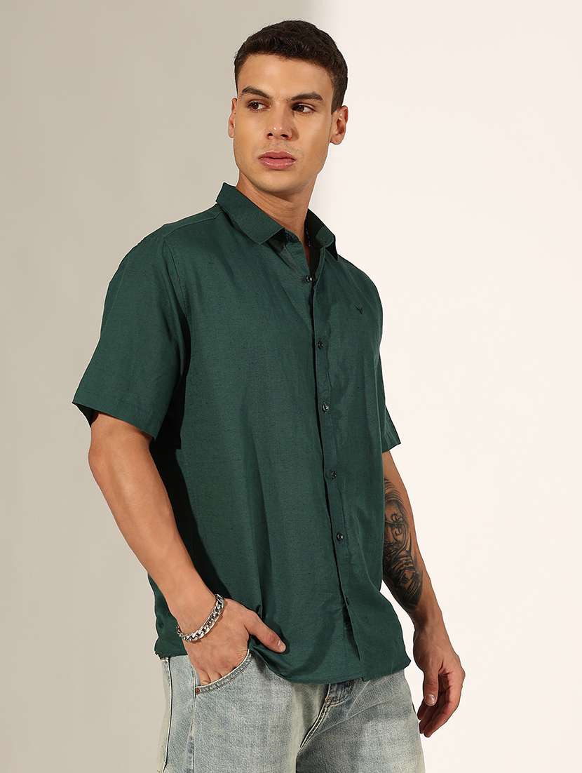 men solid short sleeve regular fit casual shirt - 22244283 -  Standard Image - 2