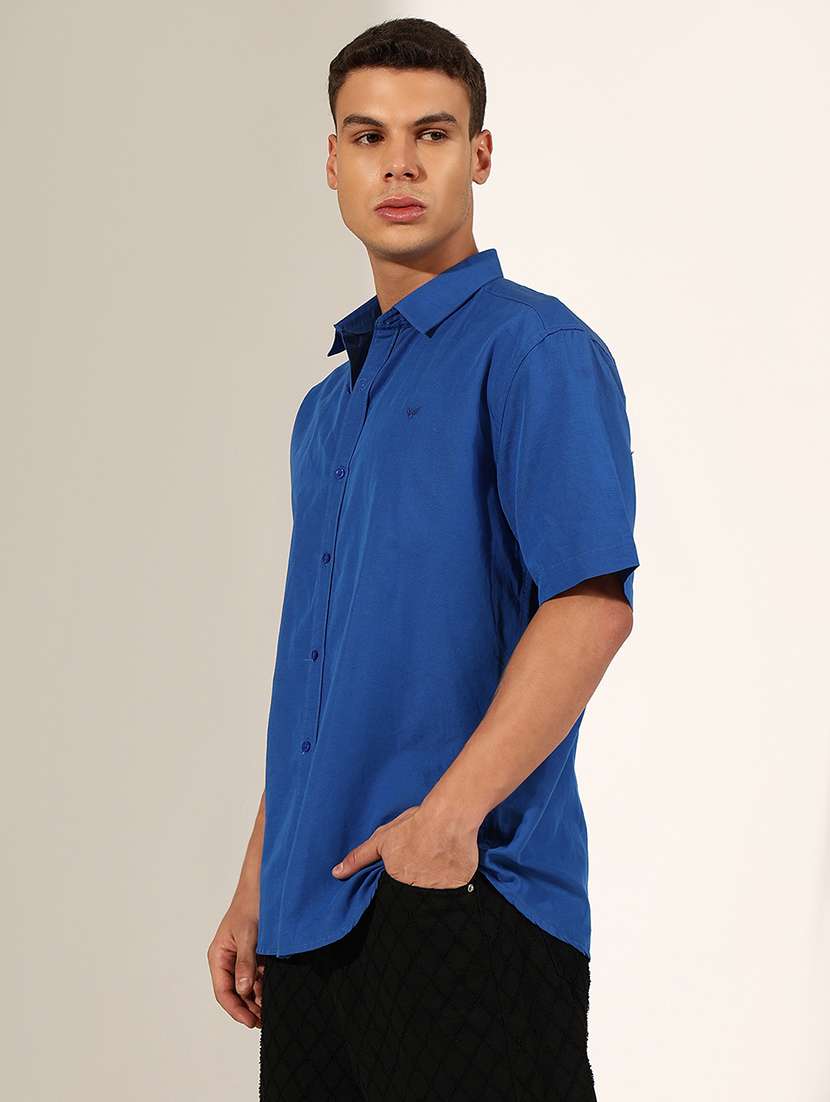 men solid short sleeve regular fit casual shirt - 22244288 -  Standard Image - 2