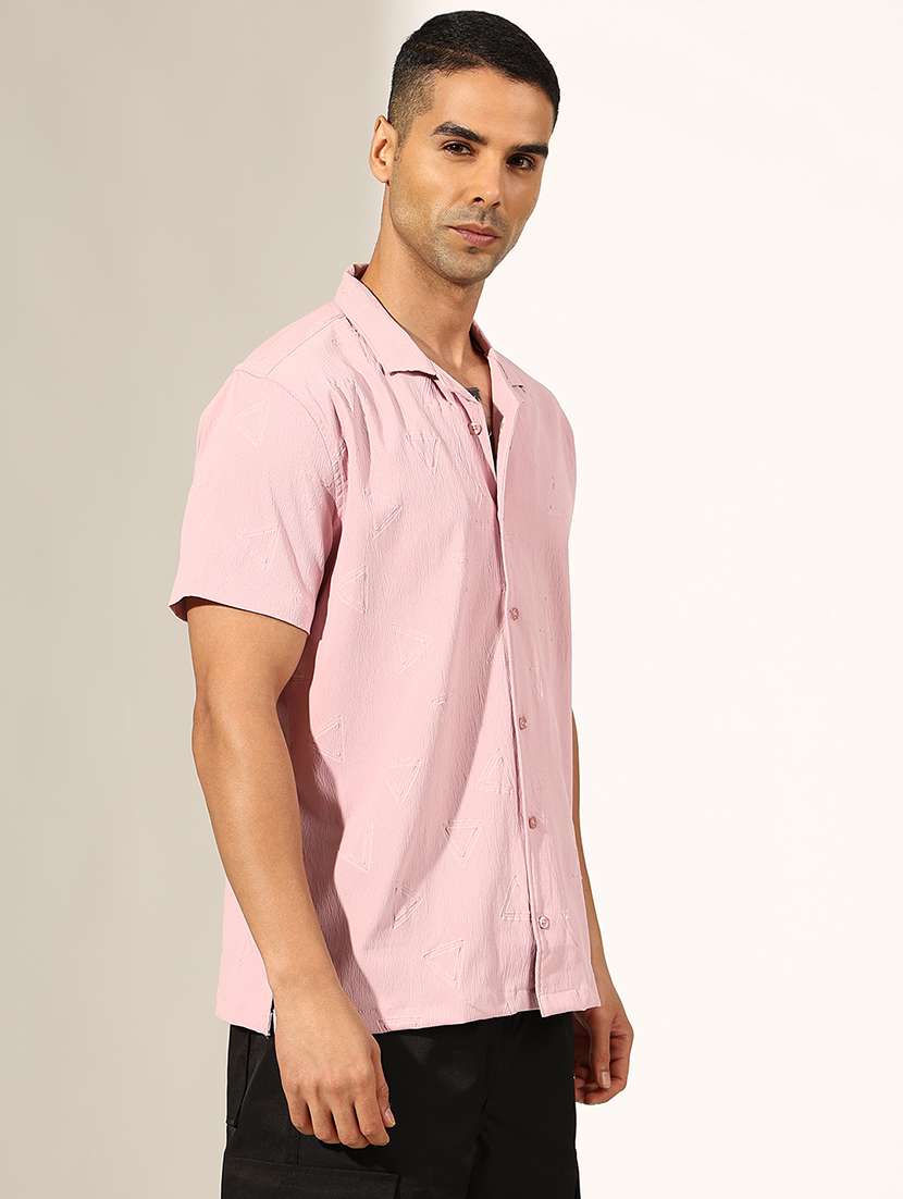 men self design short sleeve loose fit casual shirt - 22244294 -  Standard Image - 2