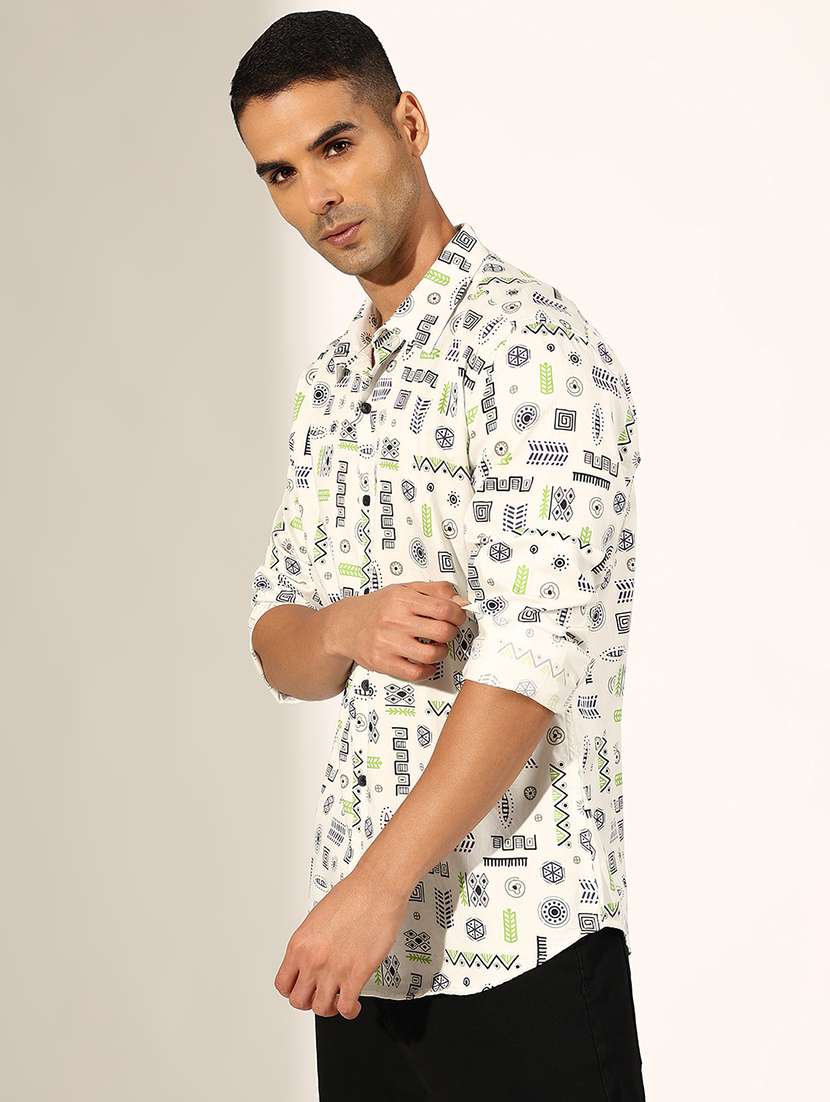 men printed long sleeve regular fit casual shirt - 22244296 -  Standard Image - 2