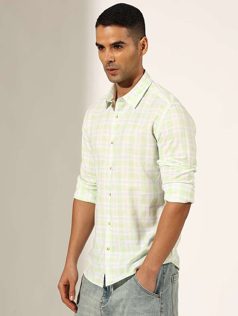 men checkered collared long sleeve shirt - 22244299 -  Standard Image - 2