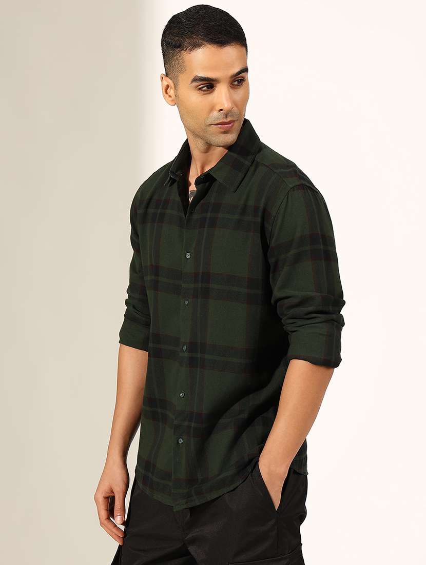 men checkered long sleeve regualr fit casual shirt - 22244300 -  Standard Image - 2