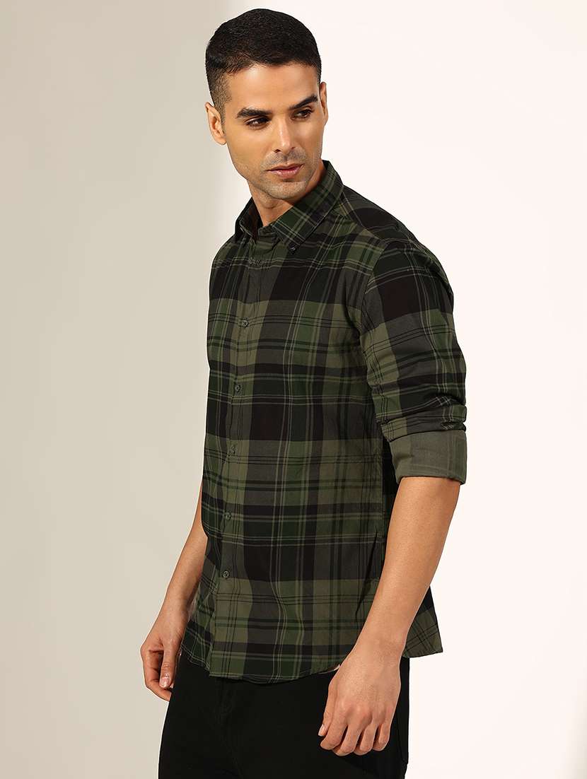 men checkered long sleeve regualr fit casual shirt - 22244301 -  Standard Image - 2
