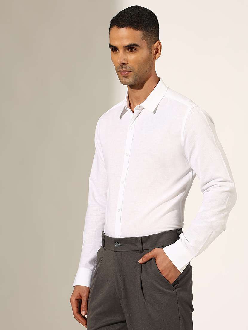 men solid collared long sleeve shirt - 22244302 -  Standard Image - 2