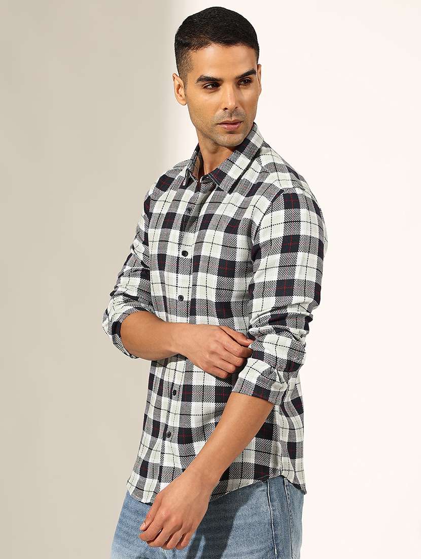 men checkered long sleeve regualr fit casual shirt - 22244304 -  Standard Image - 2