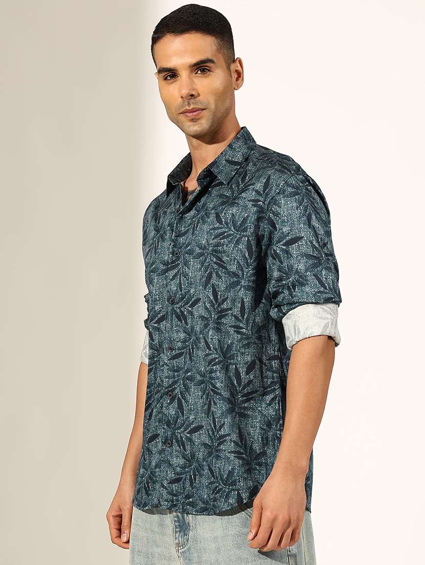 men printed collared long sleeve shirt - 22244305 -  Standard Image - 2
