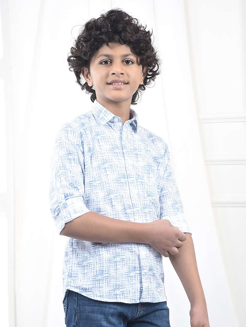 boys printed collared long sleeve shirt - 22244313 -  Standard Image - 2