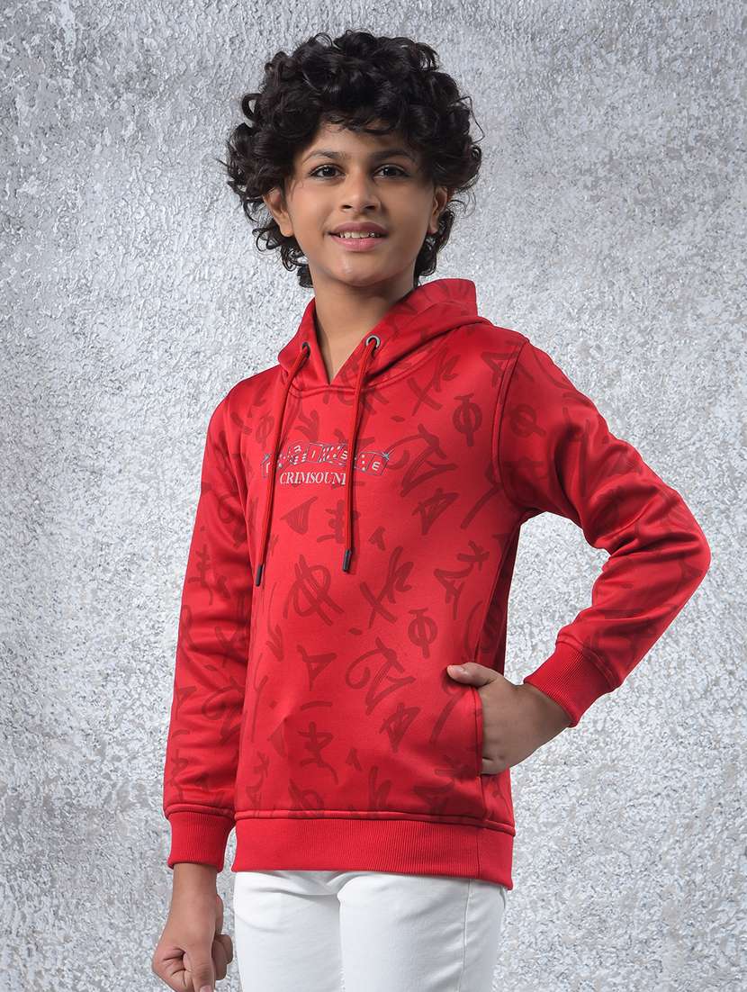 boys printed long sleeve hooded sweatshirt - 22244325 -  Standard Image - 2