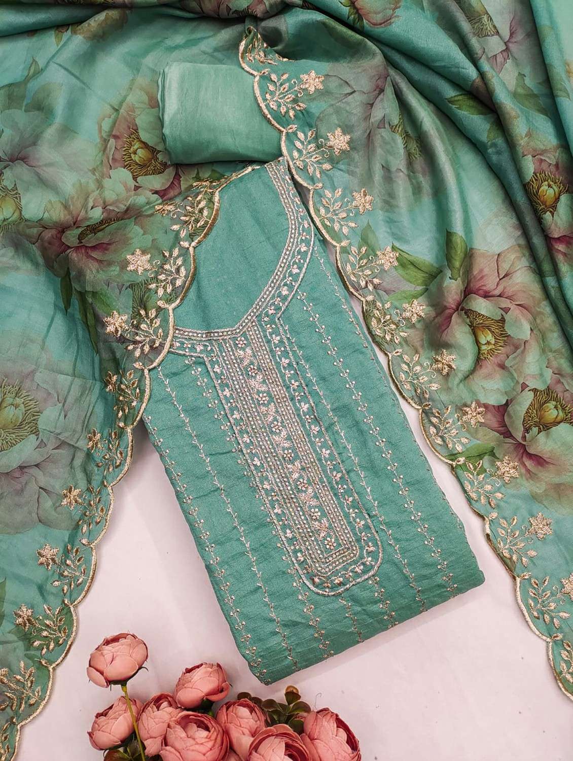 women solid with work unstitched suit set - 22244345 -  Standard Image - 2