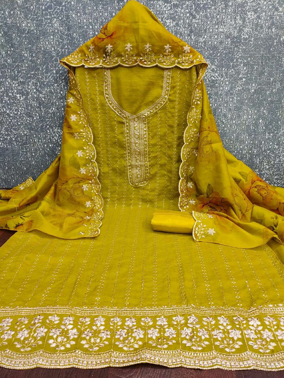 women solid with work unstitched suit set - 22244346 -  Standard Image - 2