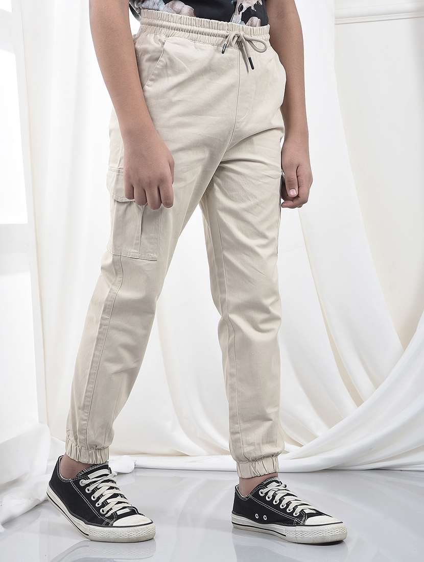 boys solid mid rise cargo - 22244351 -  Standard Image - 2