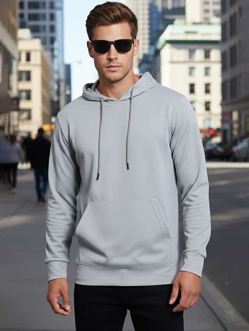 men solid long sleeve regular fit sweatshirt