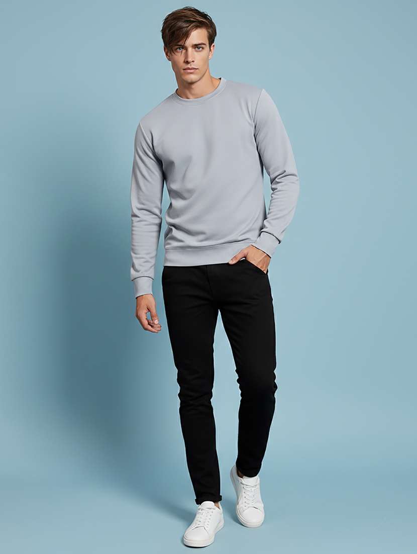 men solid long sleeve regular fit sweatshirt - 22244382 -  Standard Image - 2