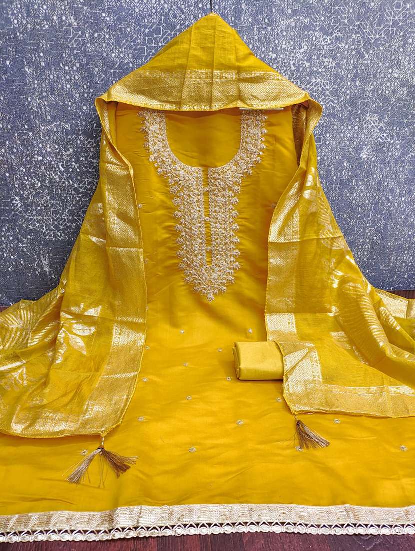 women solid with work unstitched suit set - 22244624 -  Standard Image - 2