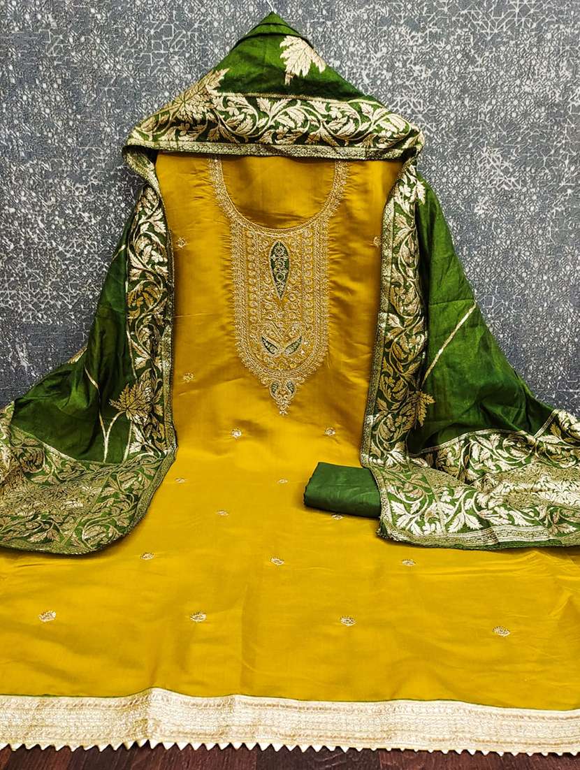 women solid with work unstitched suit set - 22244627 -  Standard Image - 2