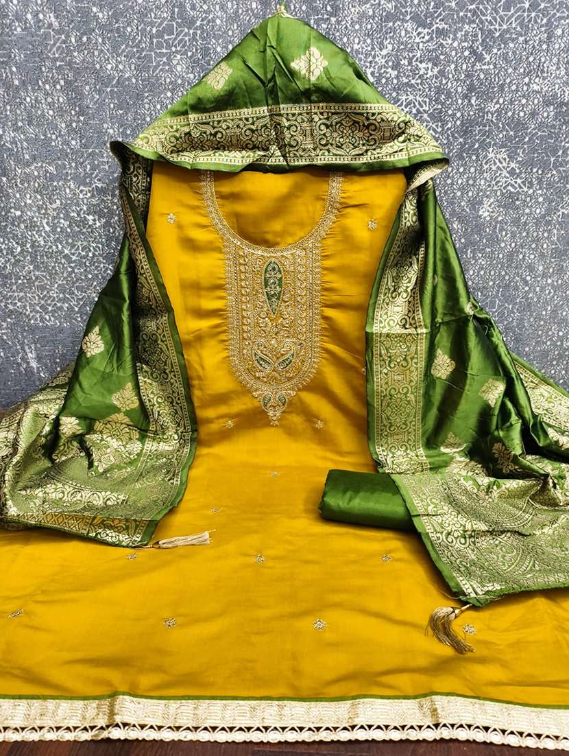 women solid with work unstitched suit set - 22244633 -  Standard Image - 2