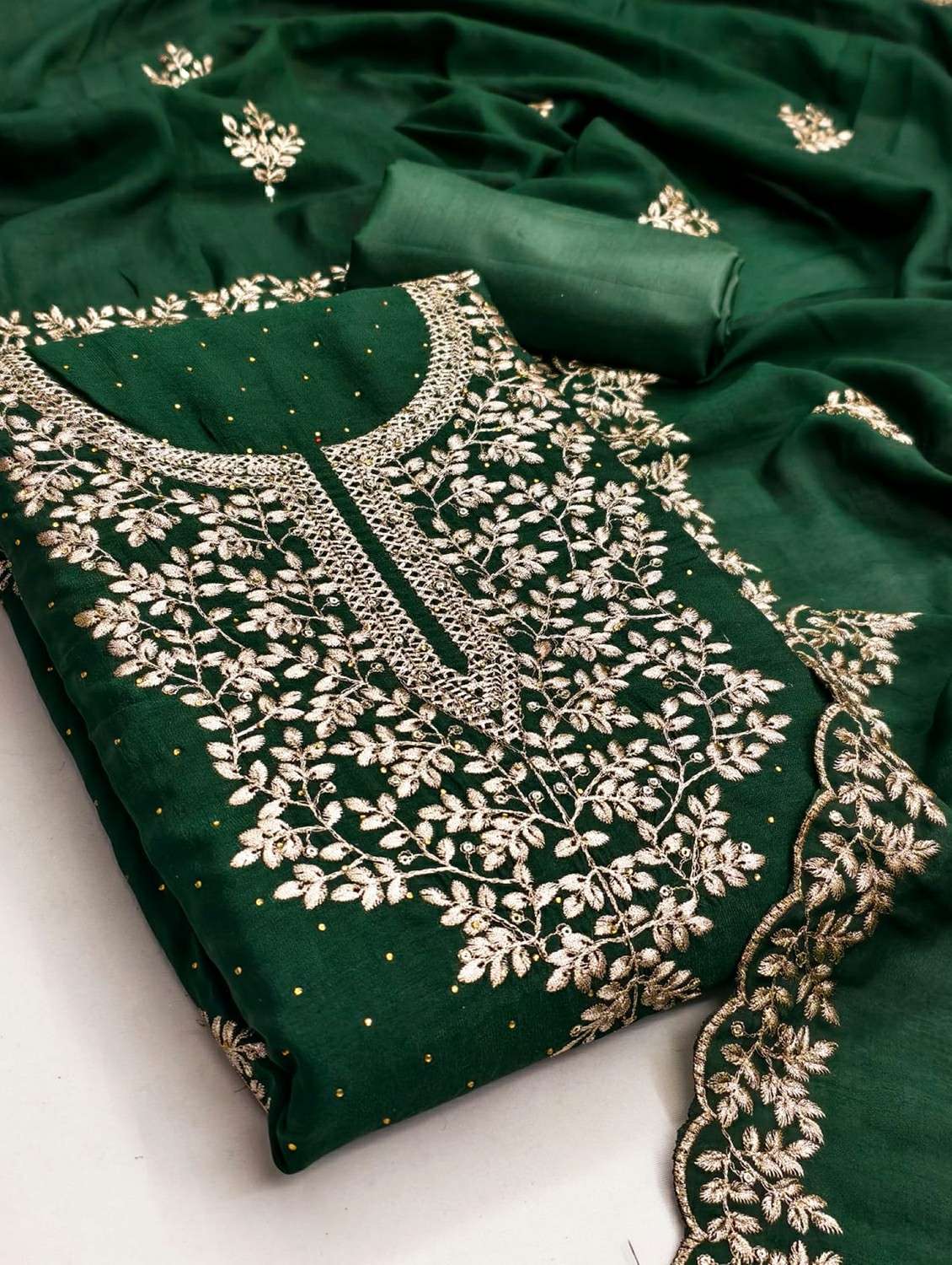 women solid with work unstitched suit set - 22245061 -  Standard Image - 2