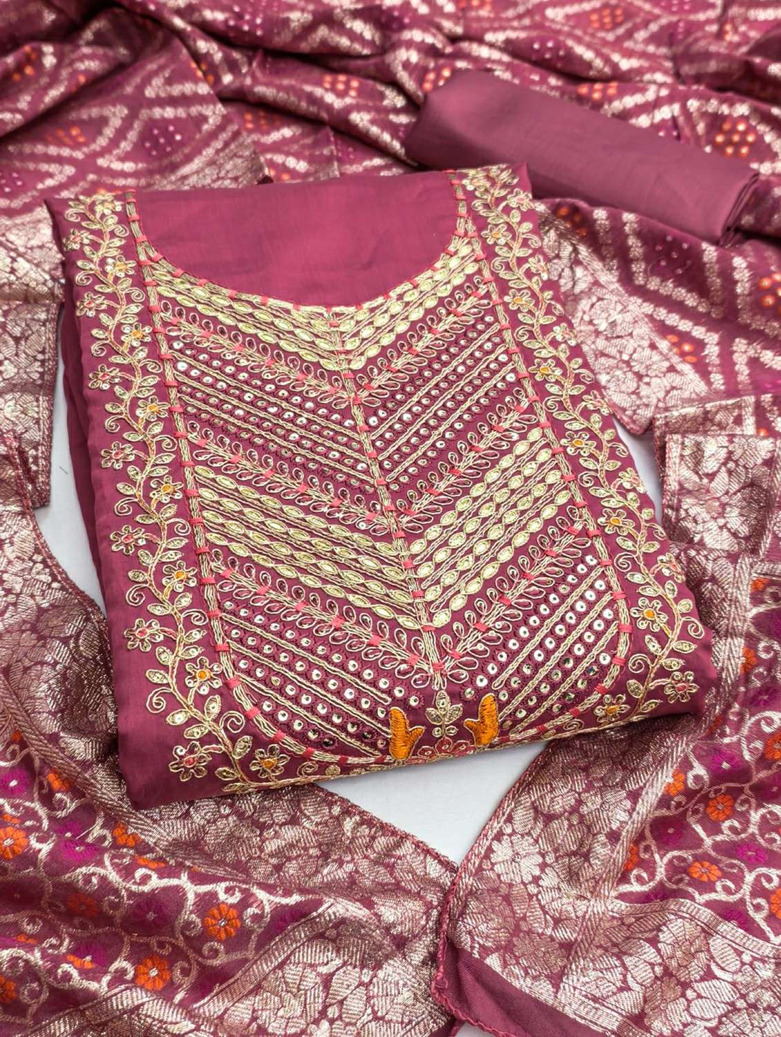 women solid with work unstitched suit set - 22245356 -  Standard Image - 2