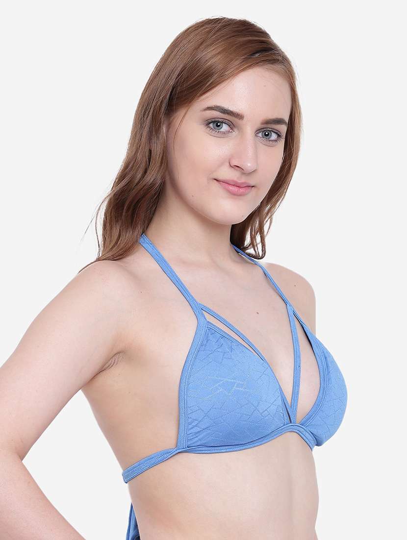 women solid halter neck plunge bra - 22245651 -  Standard Image - 2