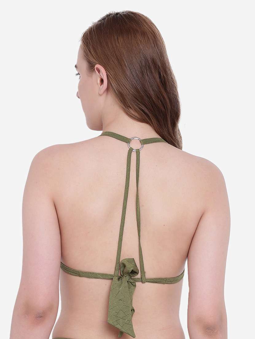 women solid halter neck plunge bra - 22245654 -  Standard Image - 2