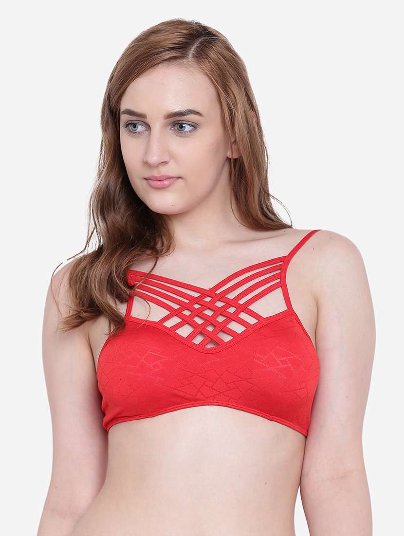 women solid lightly padded bralette