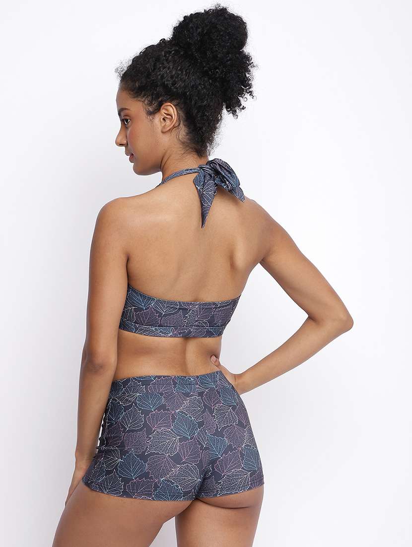 women printed lightly padded halter neck bralette - 22245661 -  Standard Image - 2