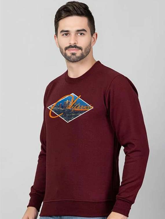 men printed long sleeve regular fit sweatshirt