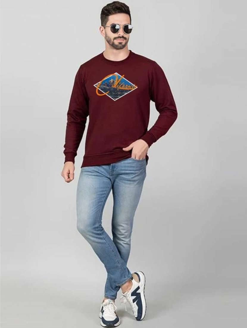 men printed long sleeve regular fit sweatshirt - 22245689 -  Standard Image - 2