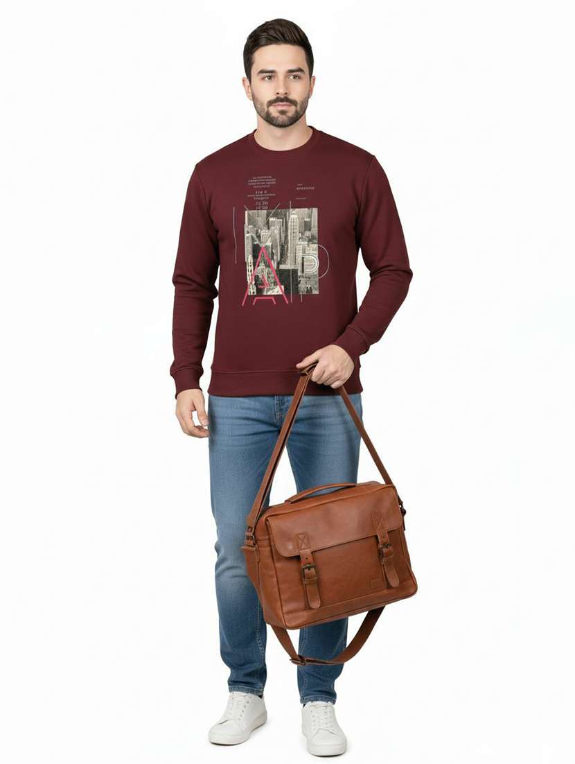 men printed long sleeve regular fit sweatshirt - 22245693 -  Standard Image - 2