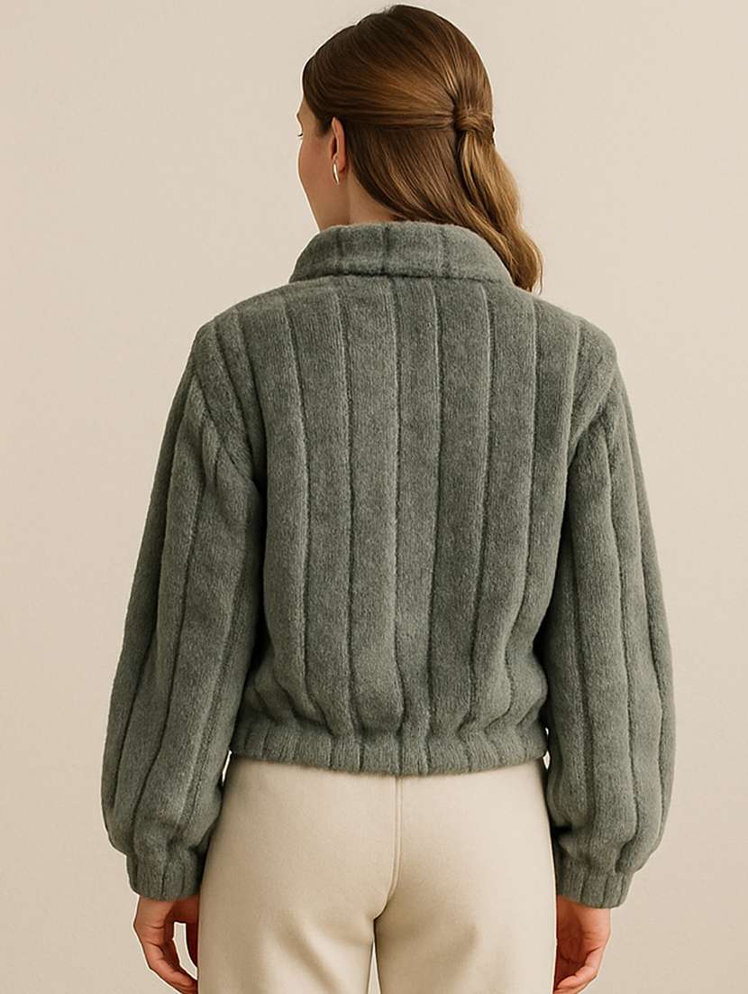 women solid long sleeve sweatshirt - 22245717 -  Standard Image - 2