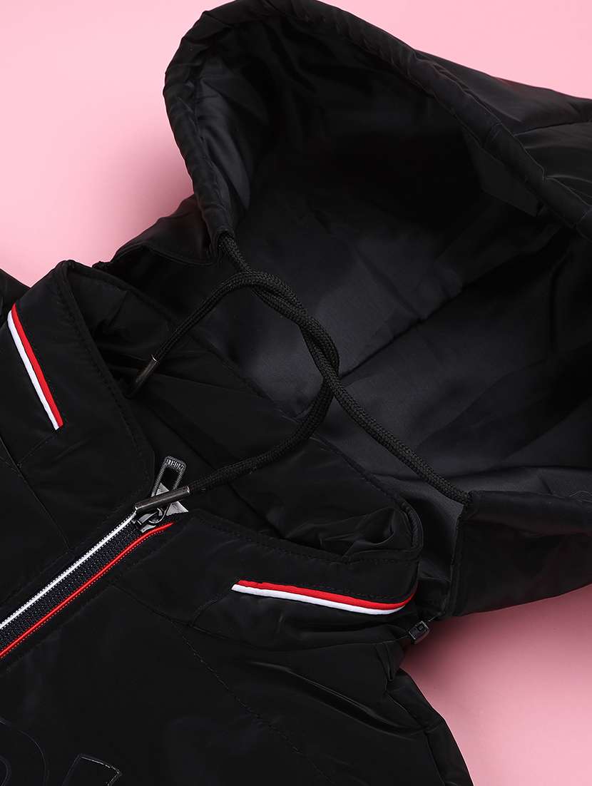 boys solid long sleeve hooded quilted jacket - 22245815 -  Standard Image - 2