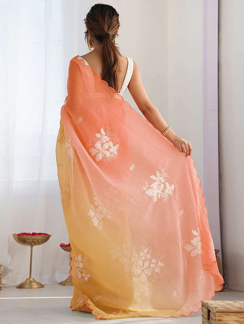 women ombre embellished saree with blouse - 22246104 -  Standard Image - 2