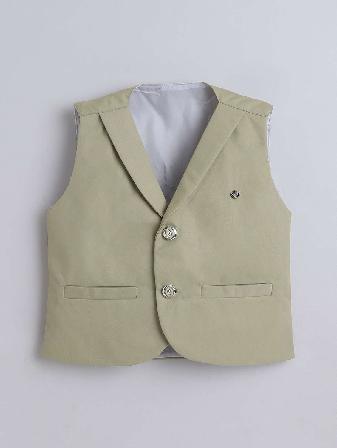 boys solid waistcoat and trouser set with shirt - 22246252 -  Standard Image - 2