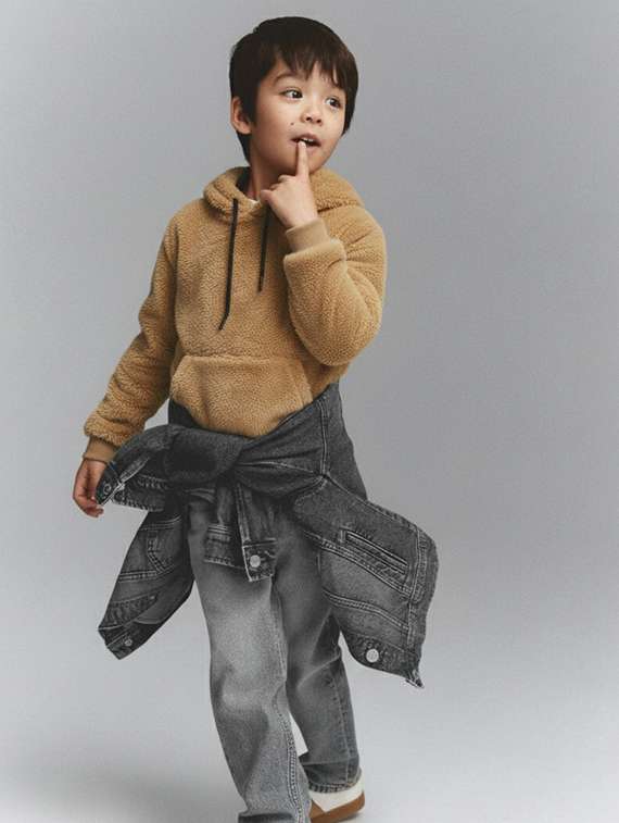 boys solid long sleeve hooded sweatshirt - 22246258 -  Standard Image - 2