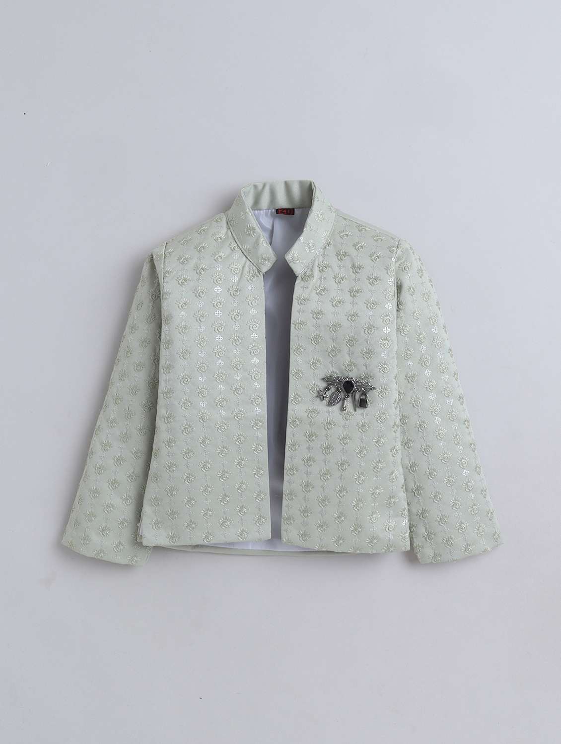 boys embroidered long sleeve sherwani set - 22246373 -  Standard Image - 2