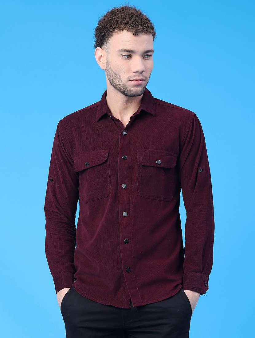 men solid collared long sleeve shirt - 22246384 -  Standard Image - 2