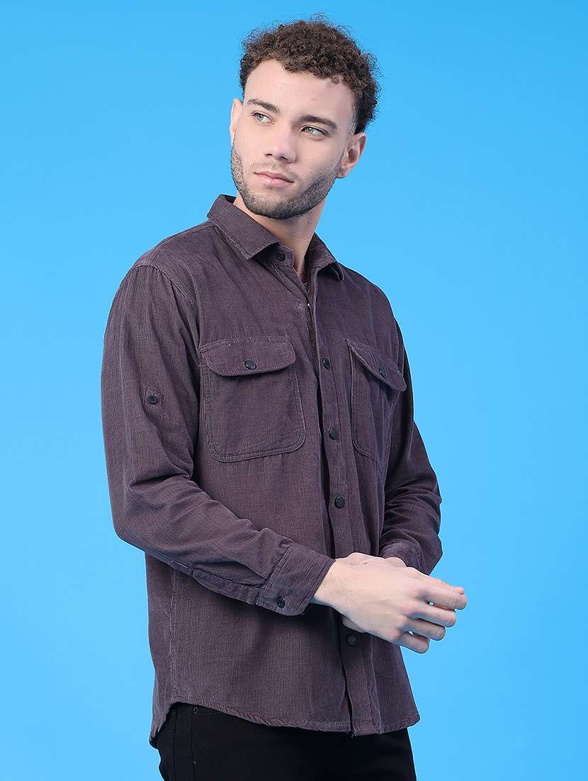 men solid collared long sleeve shirt - 22246386 -  Standard Image - 2