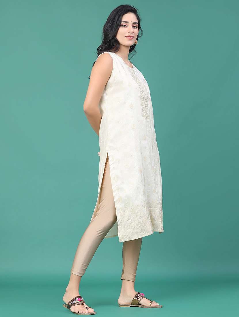 Women Printed Sleeveless Kurta Leggings Set - 22246394 -  Standard Image - 2