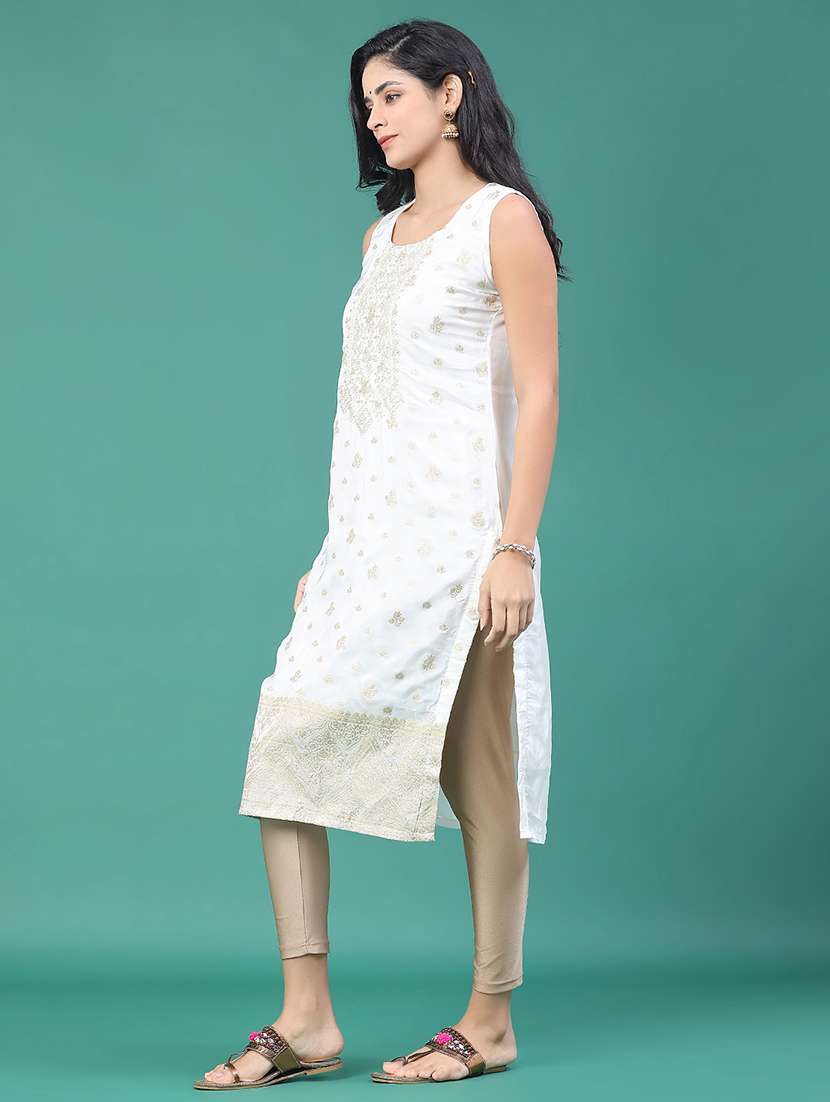 Women Printed Sleeveless Kurta Leggings Set - 22246404 -  Standard Image - 2