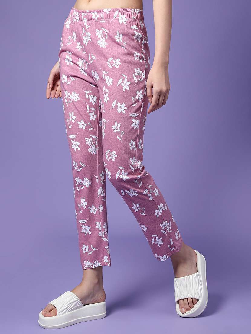women printed mid rise lounge wear pajama - 22246411 -  Standard Image - 2