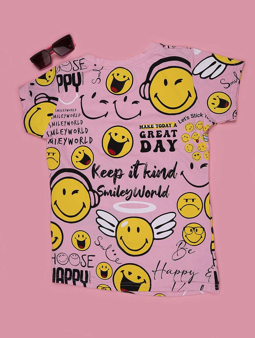 Girls Printed Short Sleeves Regular Fit Tee - 22246430 -  Standard Image - 2