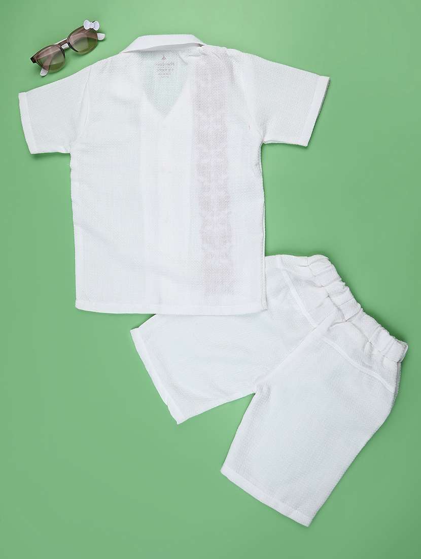 kids embroidered shirt and shorts co-ord set - 22246543 -  Standard Image - 2